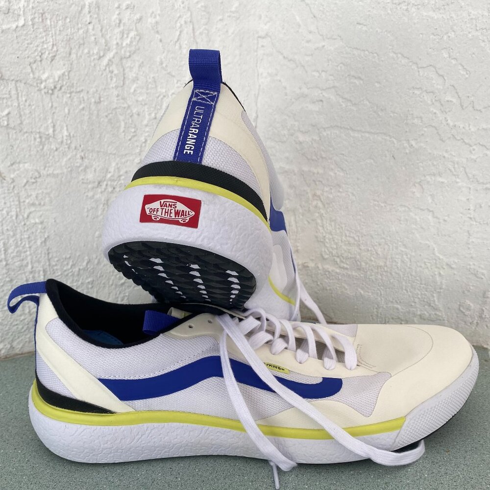 Vans Men's 11.5 UltraRange Exo True White Multi Blue Green Striped VN0A4U1KBOY